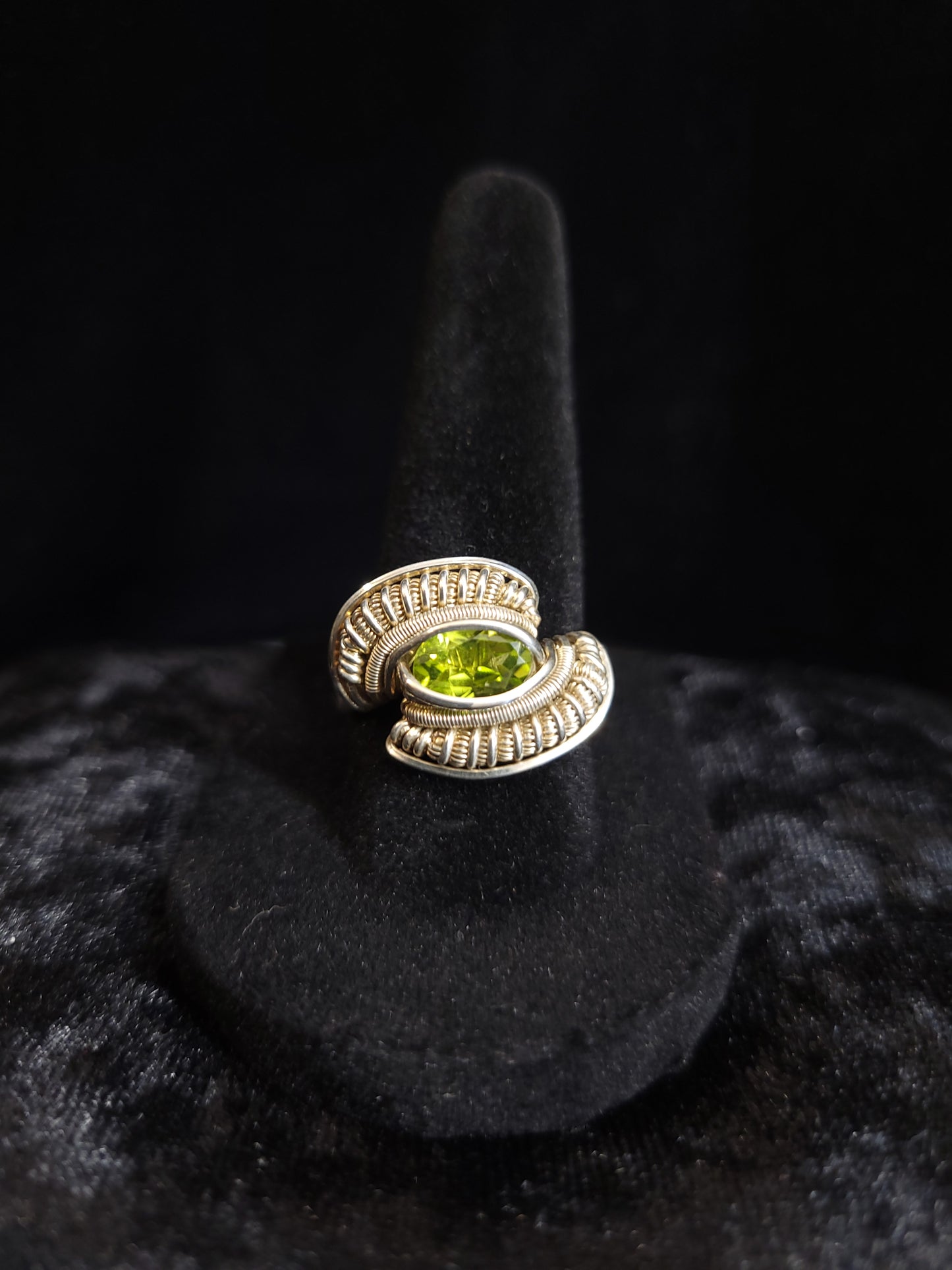 Size 8 Sterling Silver Peridot Ring