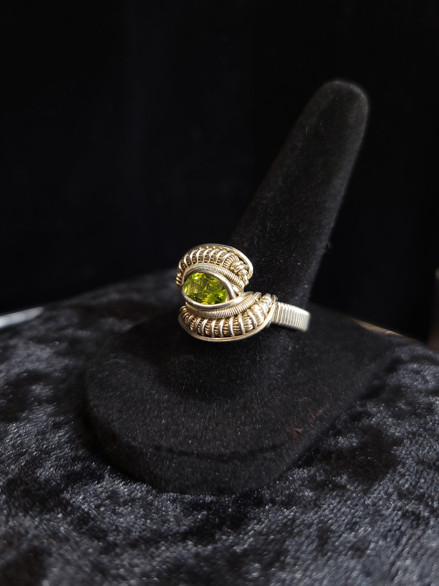 Size 8 Sterling Silver Peridot Ring